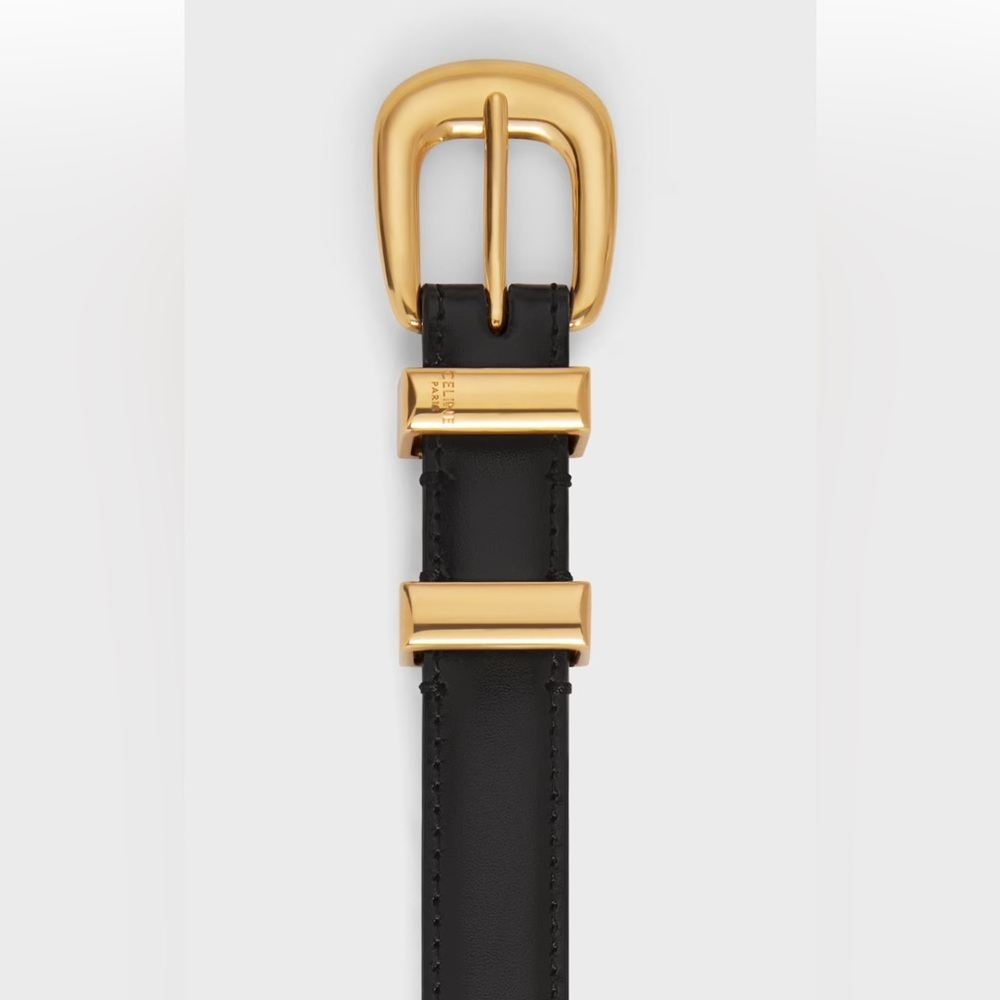 Celine SMALL 18MM WESTERN BELT IN TAURILLON LEATHER Size 70 - Picture 3 of 16
